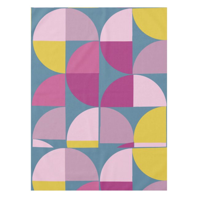 Mantel Diseño geométrico de mediados de siglo Azul morado (Anverso)