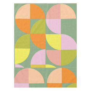 Mantel Diseño geométrico de mediados de siglo Rosa amaril