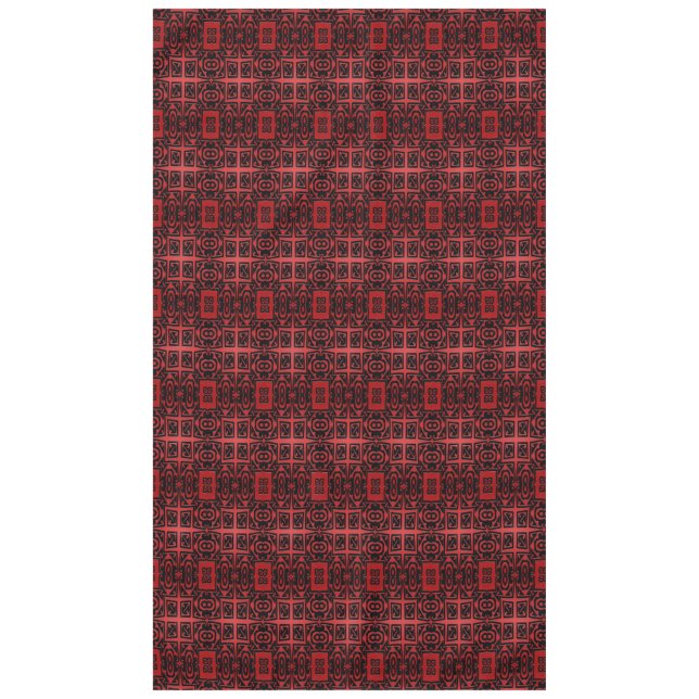 Mantel Diseño geométrico rojo y negro (Anverso)