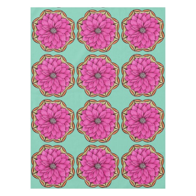 Mantel Diseño MAGENTA del POINSETTIA (Anverso)