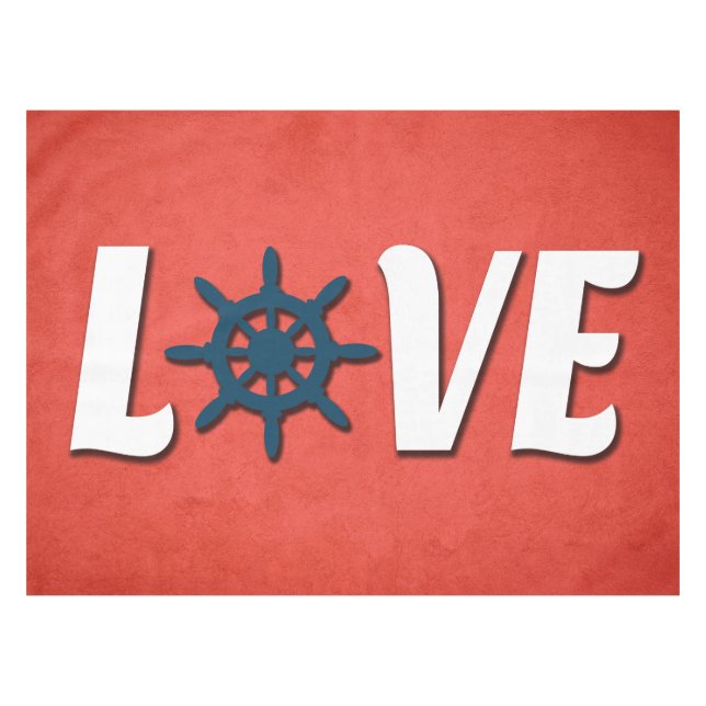 Mantel Diseño náutico de amor (Frente (Horizontal))
