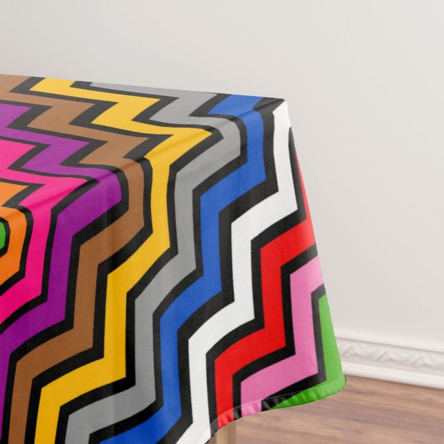 Mantel Diseño negro de zigzag Chevron multicolor (Subido por el creador)
