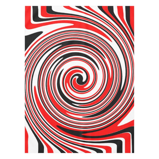 Mantel Diseño psicodélico rojo blanco y negro (Anverso)