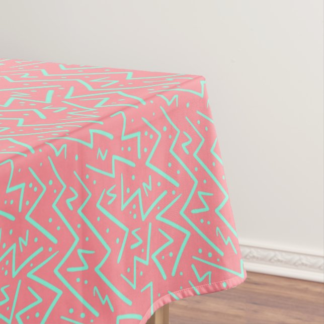 Mantel Diseño psicodélico rosa y verde retro (In Situ)