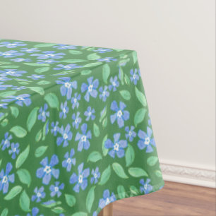 Mantel Ditsy Blue Periwinys en floral verde