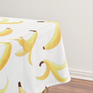 Mantel Divertido patrón de plátano amarillo retro editabl