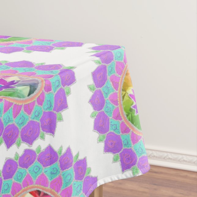 Mantel Diwali purpurina lotus rangoli (In Situ)