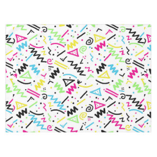 Mantel Doodle amarillo azulverde rosado de neón de los