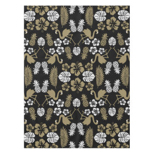 Mantel Dorado Floral Tropical Patterado