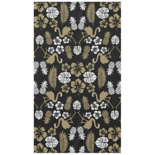 Mantel Dorado Floral Tropical Patterado