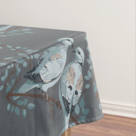 Mantel Dos palomas de tortuga estilo esténcil de corte