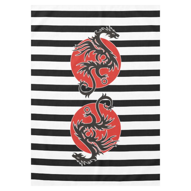 Mantel Dragon Sun - blanco rojo negro + tus ideas (Anverso)