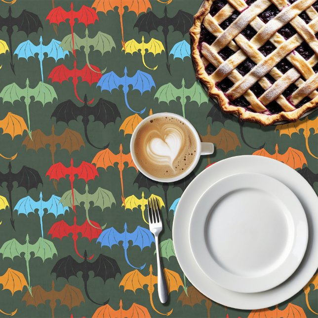 Mantel Dragones Fantasía de Vuelo Verde (Subido por el creador)