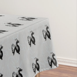 Mantel dragones negros en gris