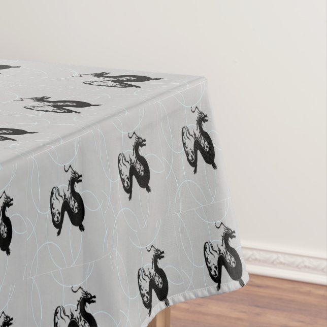 Mantel dragones negros en gris (In Situ)