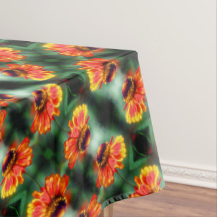 Mantel Dreamy Zinnia Flor Resumen Patrón de Arte