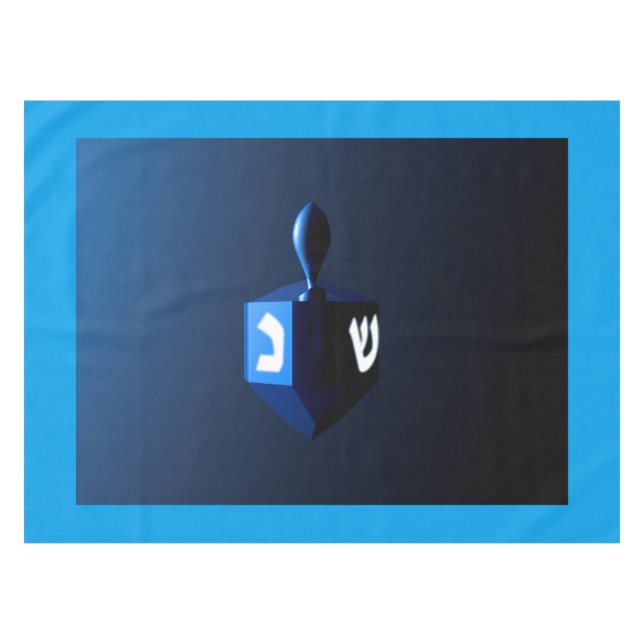 Mantel Dreidel azul metálico (Frente (Horizontal))