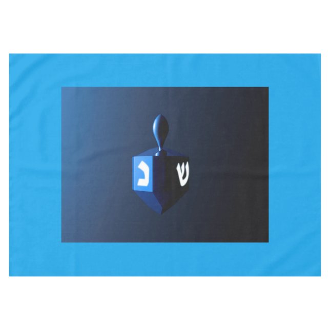 Mantel Dreidel azul metálico (Frente (Horizontal))