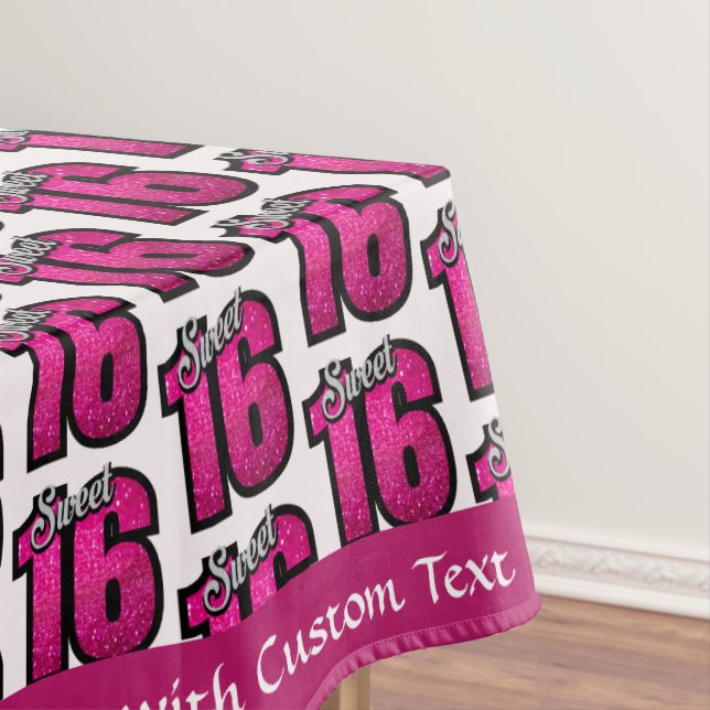 Mantel Dulce 16 Purpurina rosado del partido de cumpleaño (In Situ)