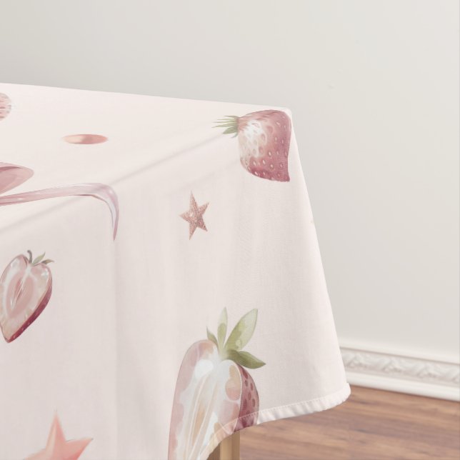 Mantel Dulce Corazón De Amor De Fresa Rosa Y Estrellas (In Situ)