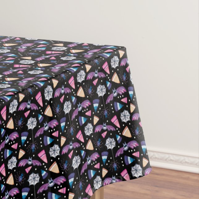 Mantel Dulce Halloween golpea arañas y maíz dulce sobre n (In Situ)