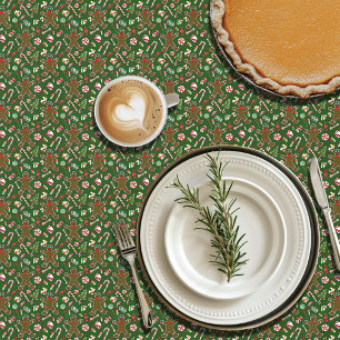 Mantel Dulce Patrón Navideño Verde Juguetón de Pan de Jen