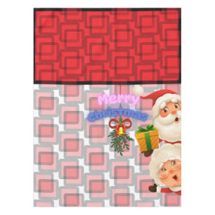 Mantel Dulce Santa y Sra. Claus Feliz Navidad Saludo