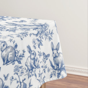 Mantel Dulces conejos Bunny Blue Toile francés