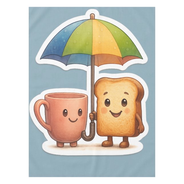 Mantel Dúo de Mañana Acogedor ☕🍞 (Anverso)