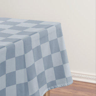 Mantel Dusty Blue Checkerboard