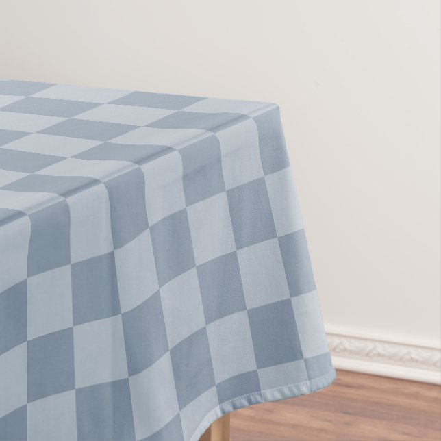 Mantel Dusty Blue Checkerboard (In Situ)