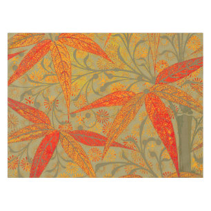 Mantel Earthy Bamboo Art Vintage Print Naranja