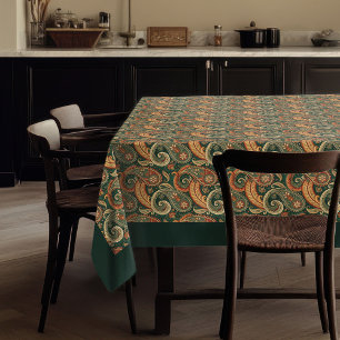 Mantel Earthy Paisley Tablecloth - Boho Charm para comer
