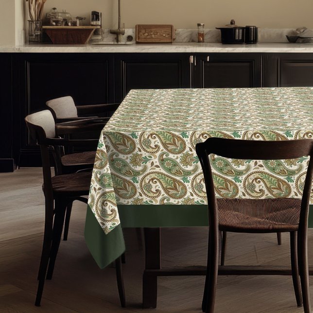 Mantel Earthy Paisley Tablecloth - Boho Charm para comer (Earthy Paisley Tablecloth – Boho Charm for Dining)