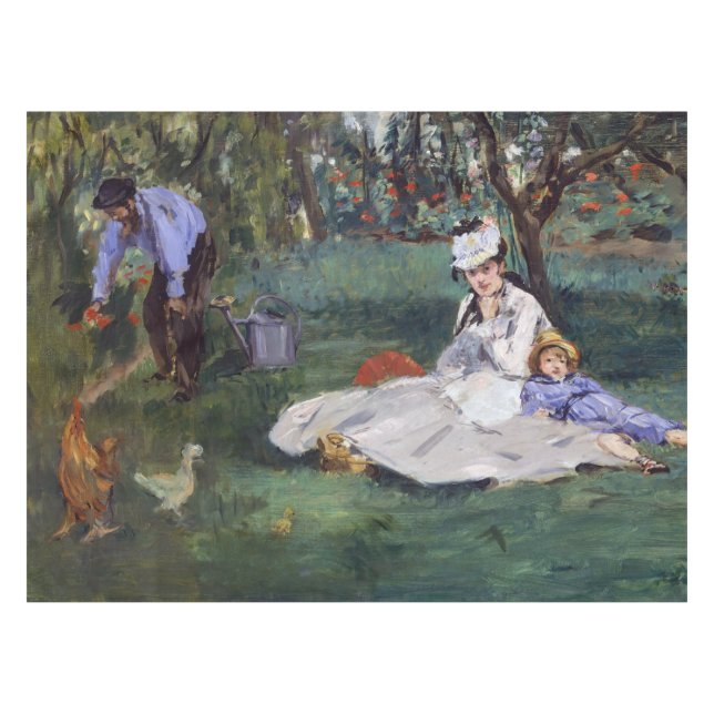 Mantel Edouard Manet - La familia Monet en su jardín (Frente (Horizontal))