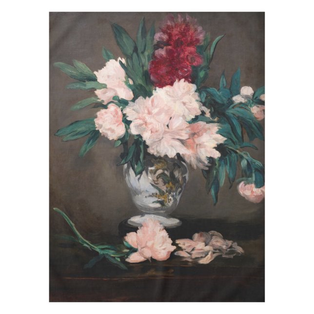 Mantel Edouard Manet - Vase de Peonies en Pedestal pequeñ (Anverso)