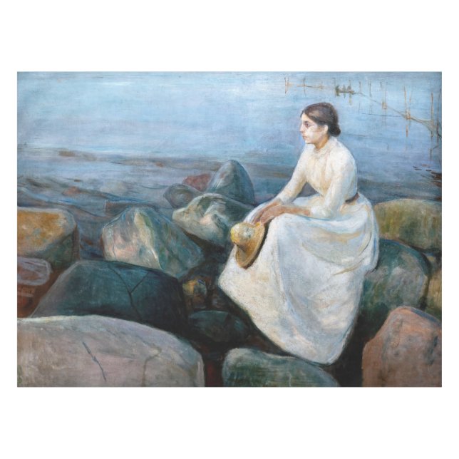 Mantel Edvard Munch - Noche de verano, Inger en la playa (Frente (Horizontal))