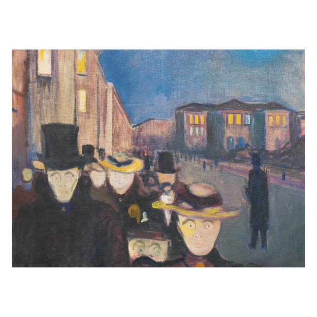 Mantel Edvard Munch - Por la noche en la calle Karl Johan (Frente (Horizontal))