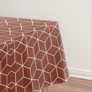 Mantel Efectos 3D Impresionantes: Cubos Blancos sobre Roj