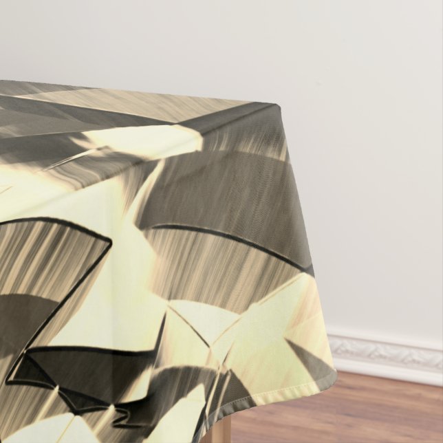 Mantel El beige se extiende sobre una imagen marrón, con  (In Situ)