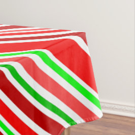 Mantel El caramelo raya la diagonal festiva verde blanca