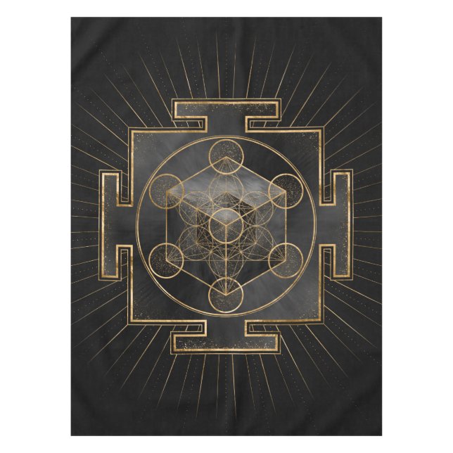 Mantel El cubo de Metatrón Sri Yantra es una geometría sa (Anverso)