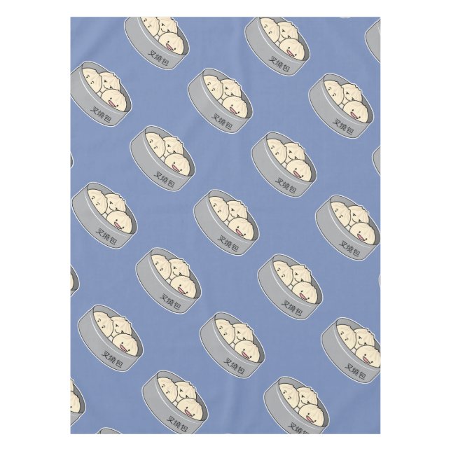 Mantel El desayuno chino del dim sum del bollo del cerdo (Anverso)