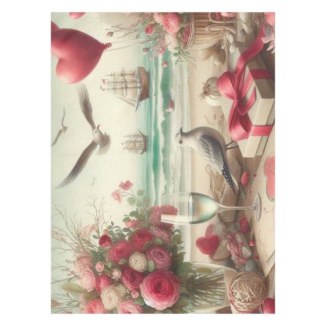 Mantel El día de San Valentín costero/náutico (Anverso)