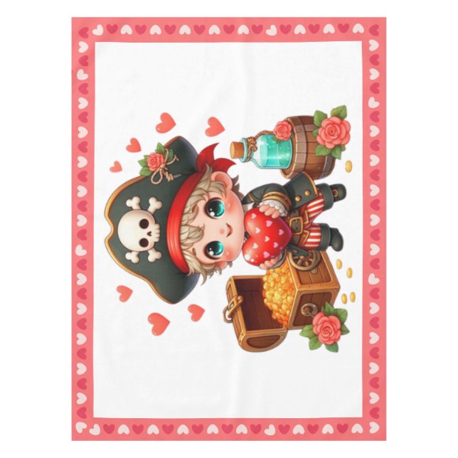 Mantel El día de San Valentín lindo pirata (Anverso)