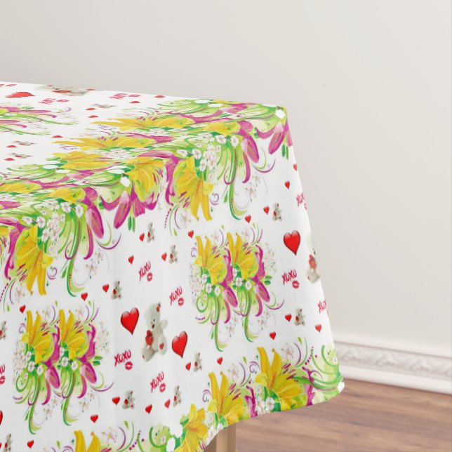 Mantel El día de San Valentín Tablecloth Teddy Bear (In Situ)