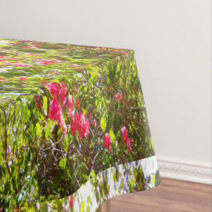 Mantel El diseño natural deja a los árboles flores rosas 