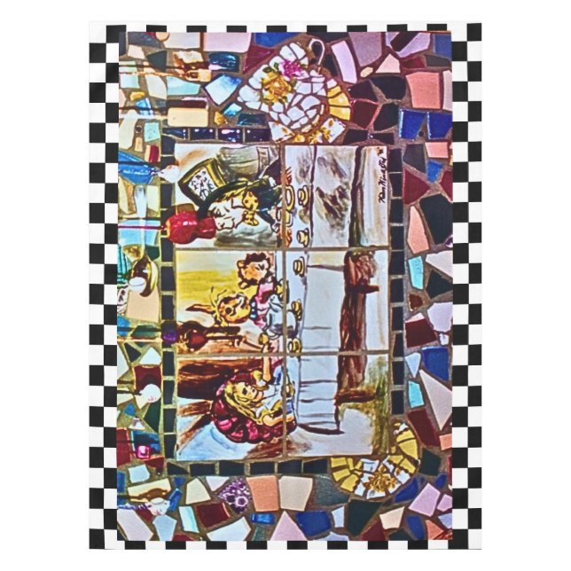 Mantel el mosaico de los locos tea fiesta (Anverso)