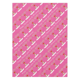 Mantel El navidad rosado del reno personalizó apellido