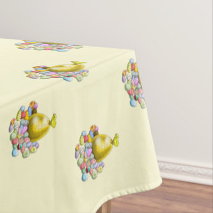 Mantel El pollito de Pascua y el huevo de Pascua dorado